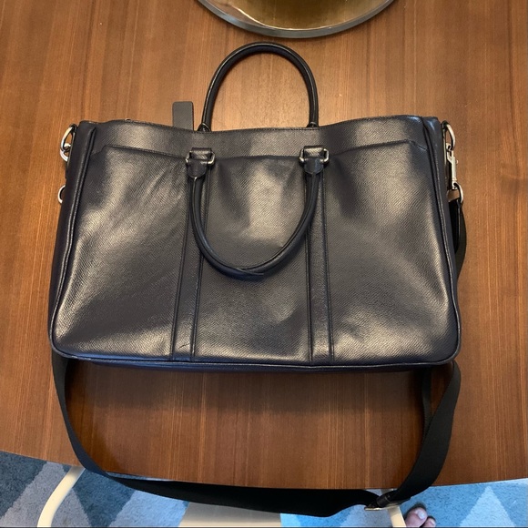 Coach blue leather briefcase/computer bag - Picture 4 of 5